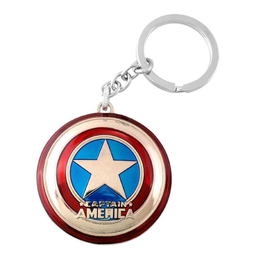 Captain America Text Silvertone Movie/Comics Charm Pendant Key Chain