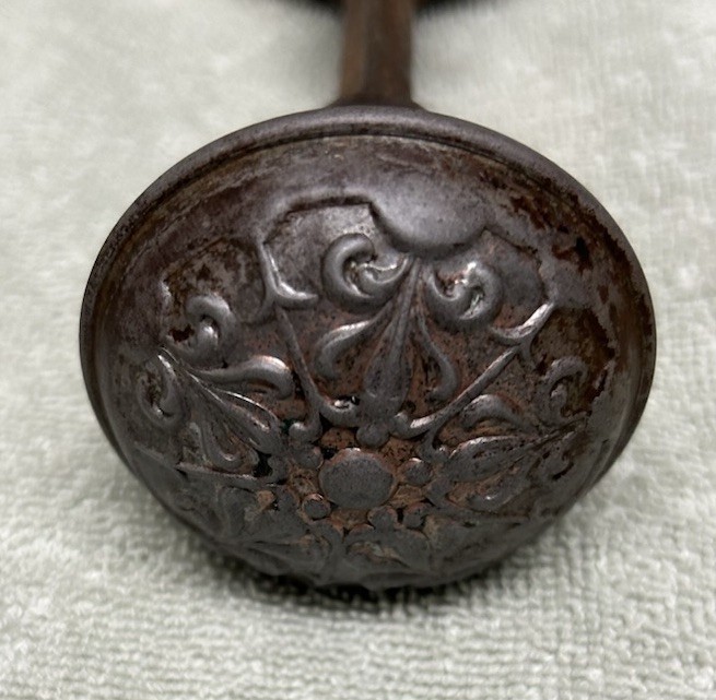 Antique Victorian Metal Door Knob Set With Mortise & Backplates