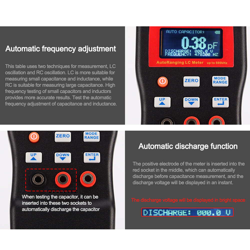 MLC500 High Precision Digital Auto-Range Capacitance Inductance Meter Anti-burn