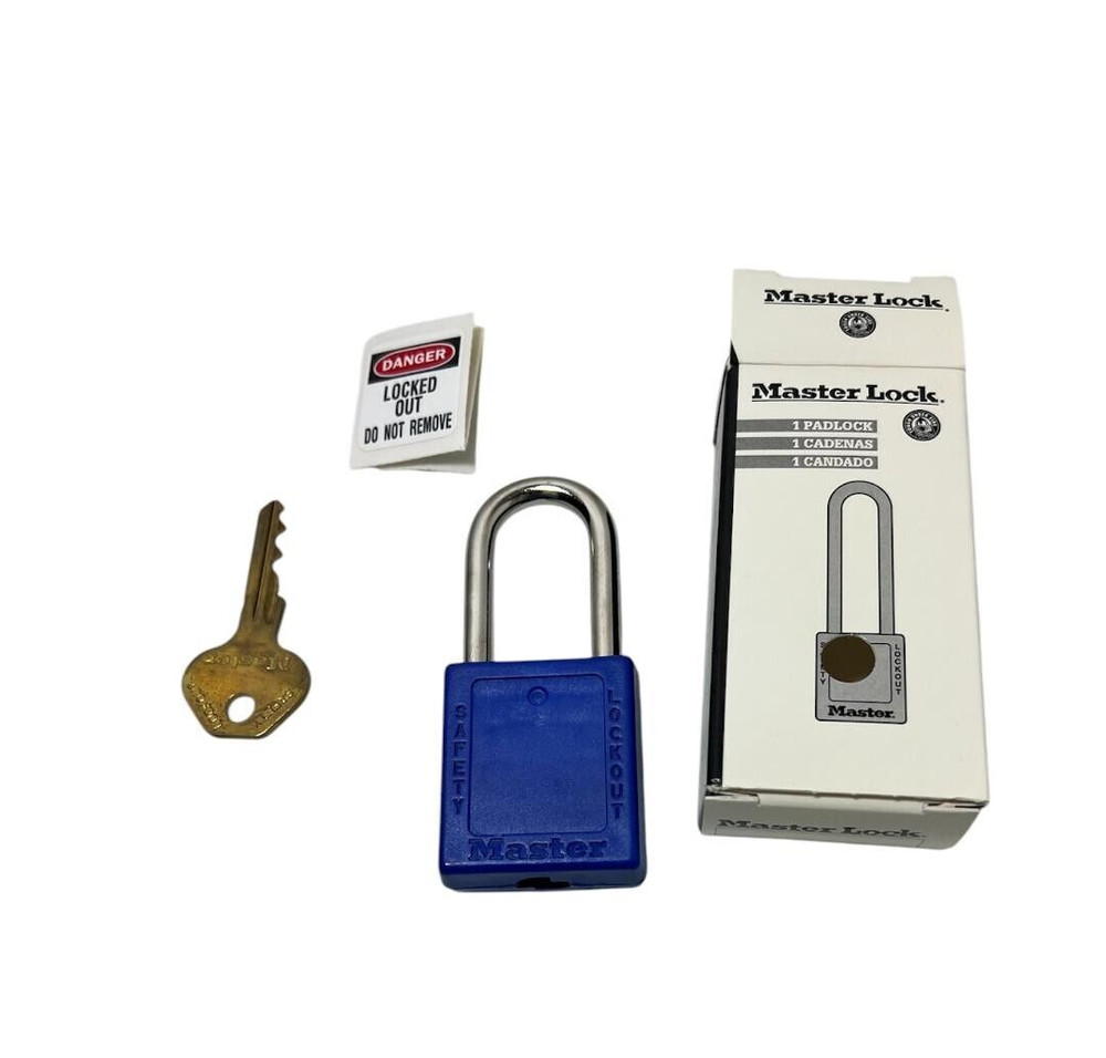 New Master Lock Blue Lockout Padlock Different Key Type Thermoplastic 1 PC 4FF98