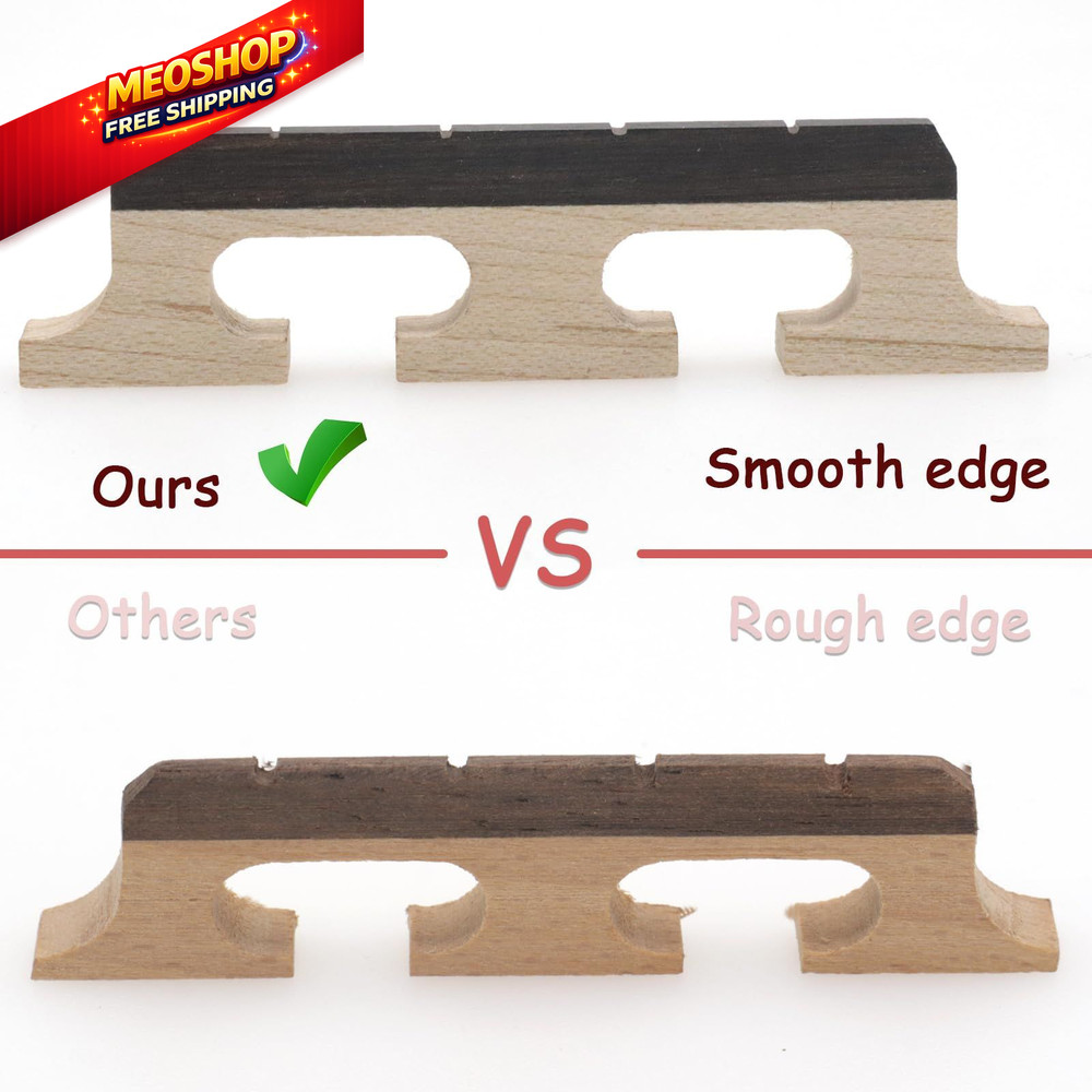 CashBeat 4-String Banjo Bridge - Premium Ebony and Maple 4 String, natural