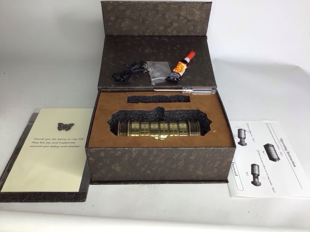 I Love U Da Vinci Code Mini Cryptex Creative Lock. NOB
