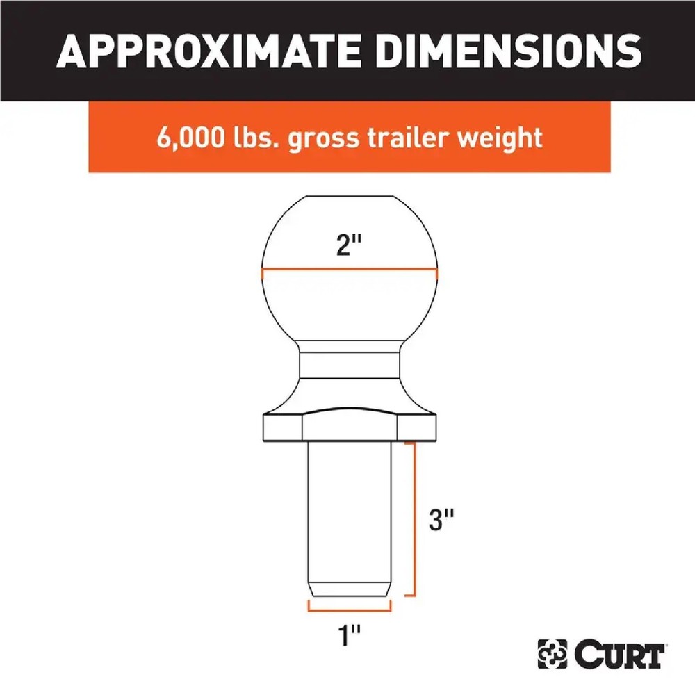 Curt 40020 2" Chrome Trailer Ball