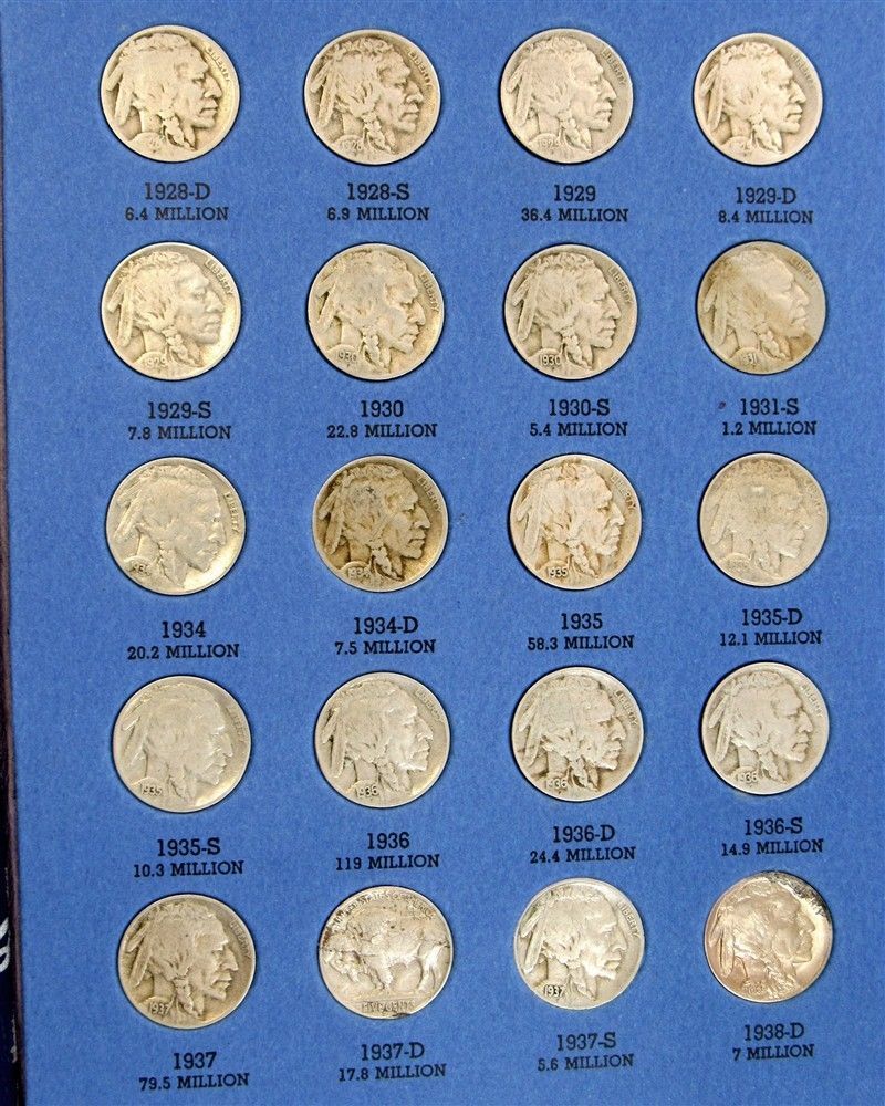 STUNNING RARE BUFFALO NICKEL COLLECTION 1913-38! 10 SEMI-KEYS! 44 COINS!