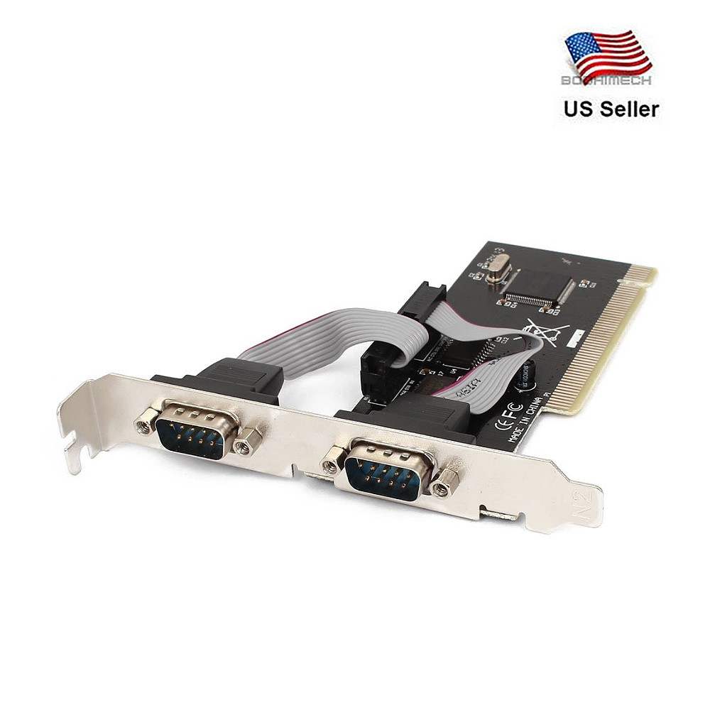 PCI 2 Port Serial RS232 DB9 Controller Adapter Card