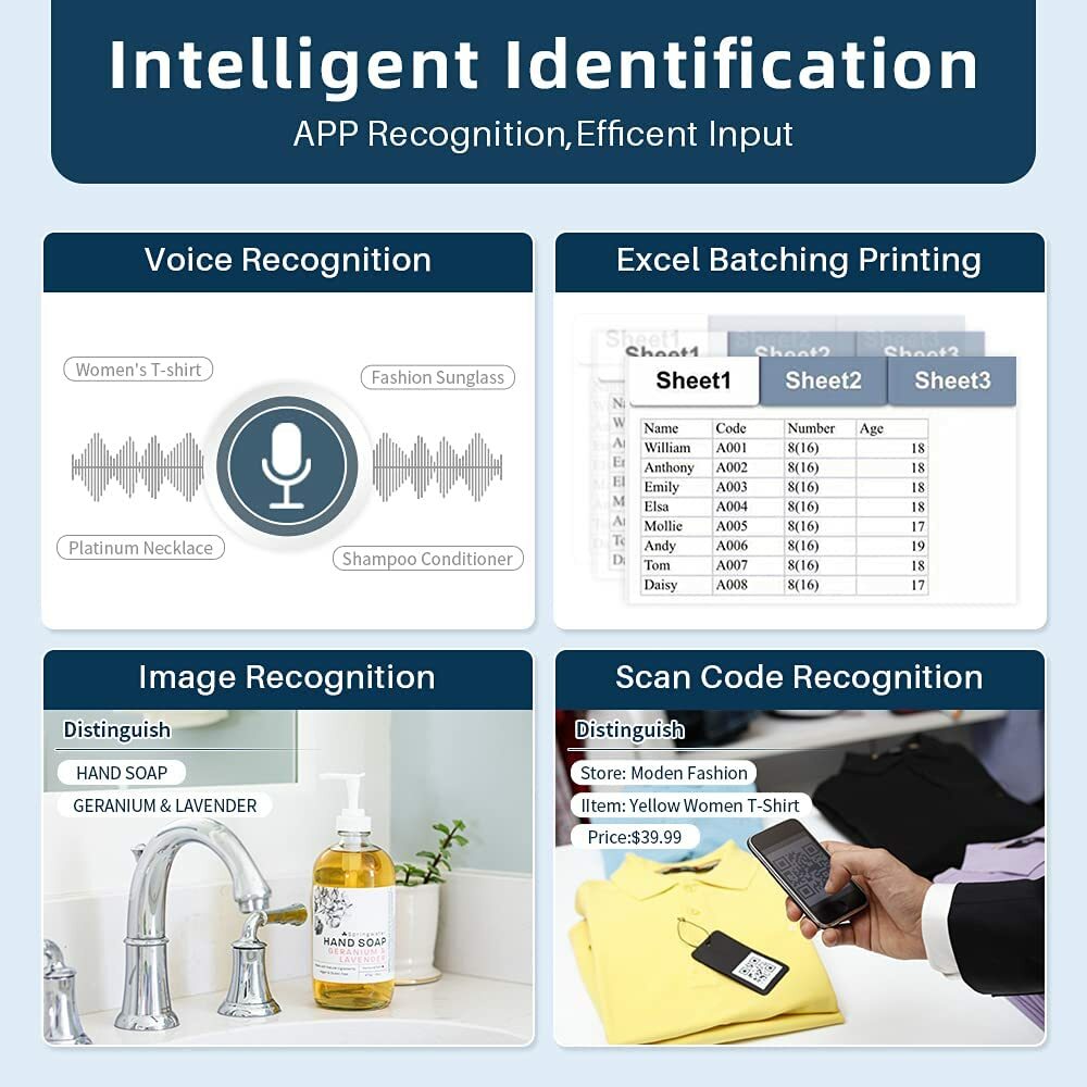 Phomemo M120 Portable Mini Thermal Label Maker Bluetooth Mobile Printer Wireless