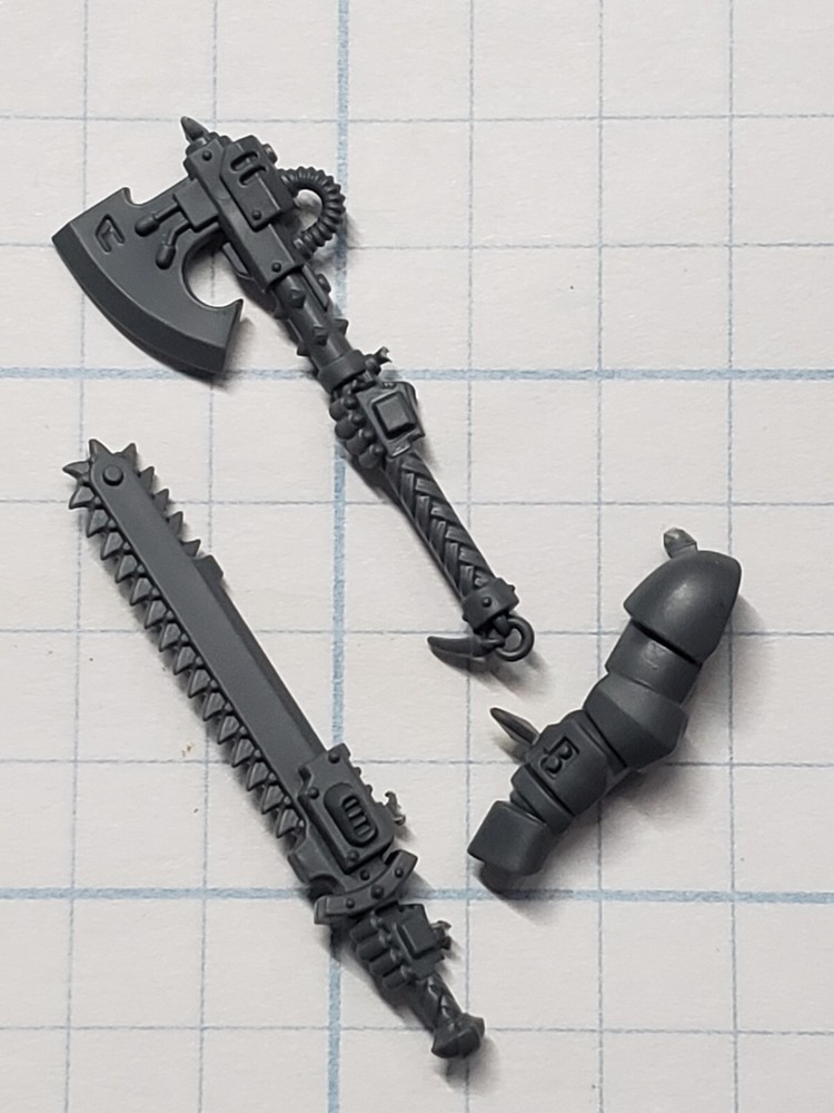 Warhammer 40k Space Wolves Bits Grey Hunters Chainsword Power Axe Set #13