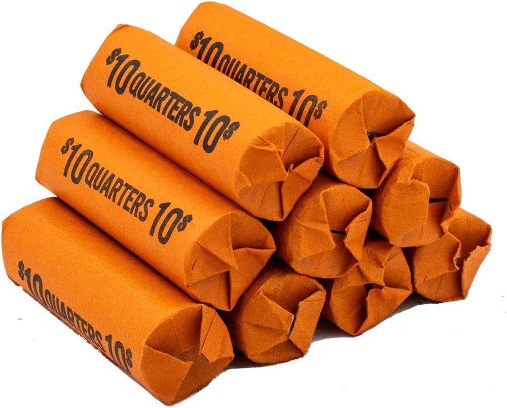 Quarter Flat Coin Wrappers, Solid Bundle of 100
