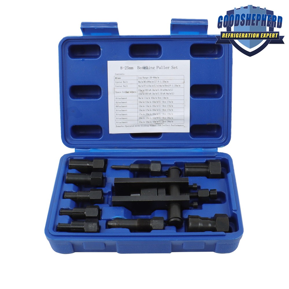 10Pcs Motorcycle Inner Bearing Puller Set Inner Bearing Puller Set w/ Box 8-25MM