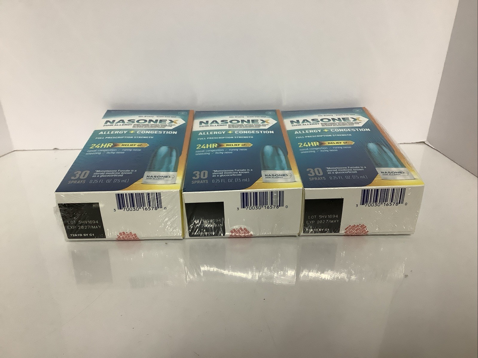 3 boxes NASONEX 24hr Allergy + Congestion 30 sprays in each 05/2027
