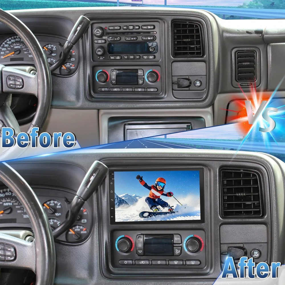 Android 14 Double Din 7 Car Stereo Wireless Carplay Android Auto GPS BT Camera