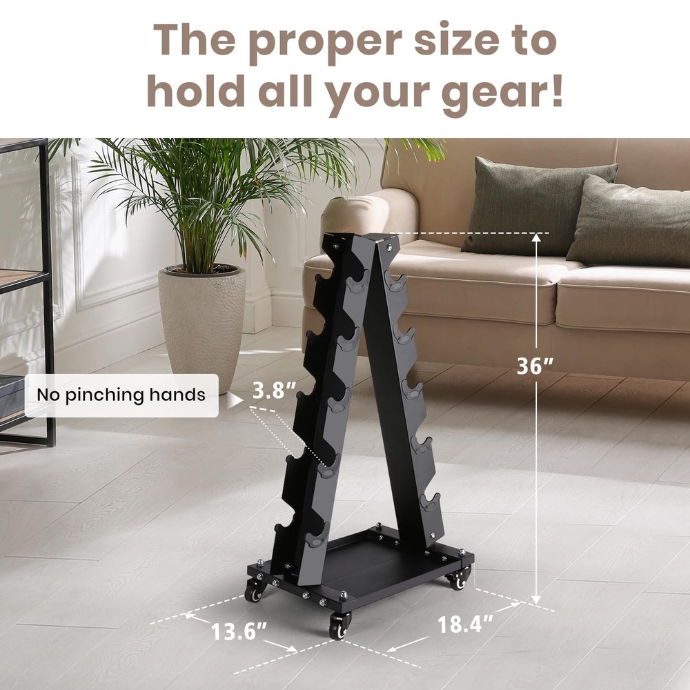 Solid Steel Dumbbell Rack Stand Only