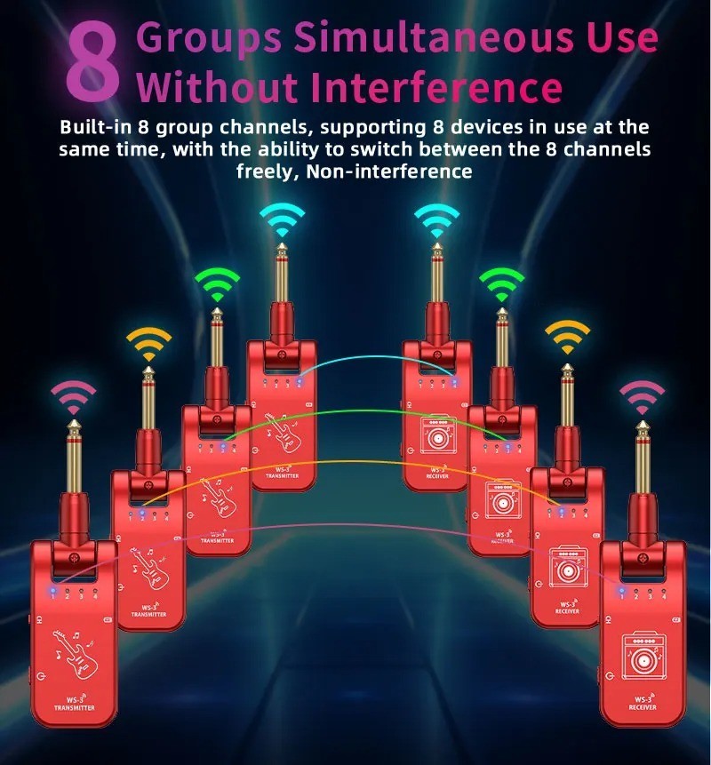 Wireless Guitar System (Transmitter & Receiver) - Universal