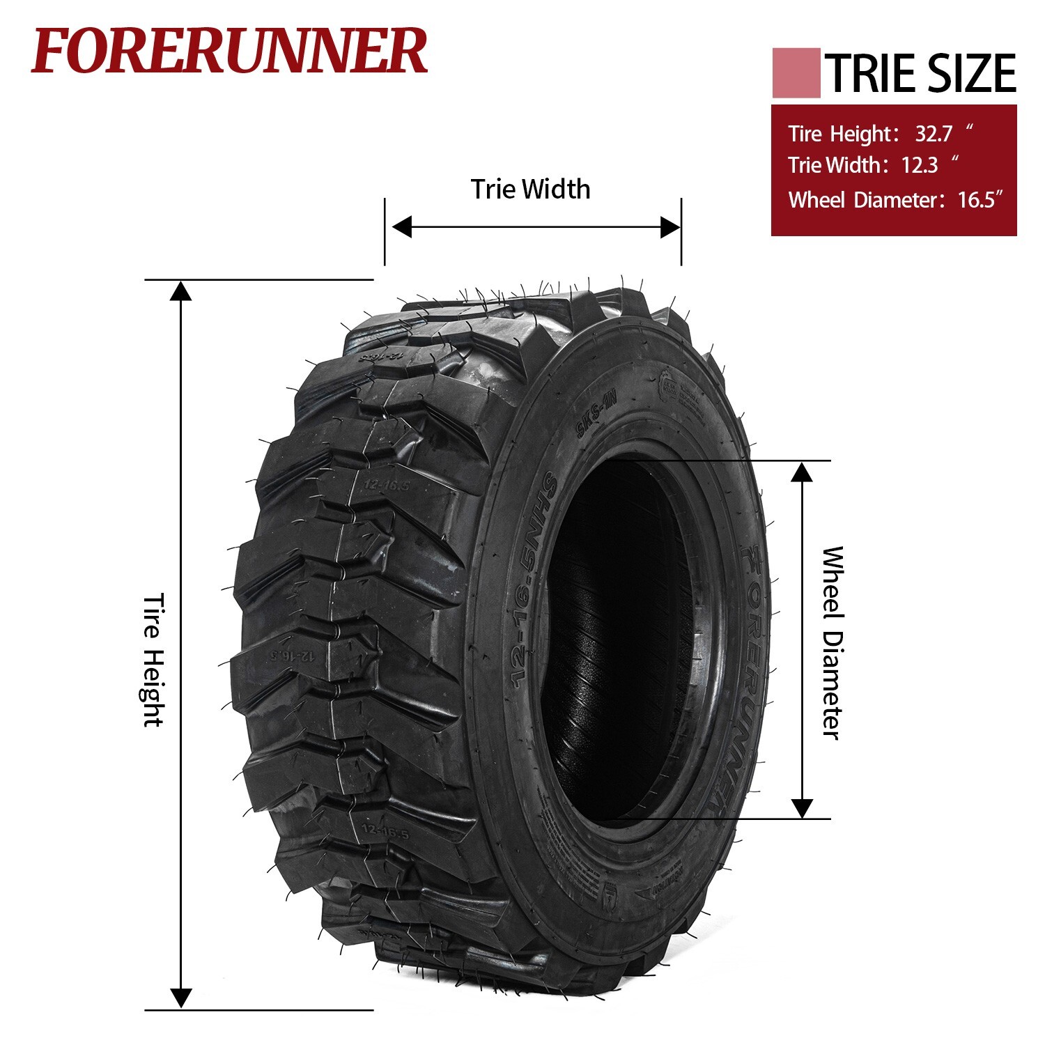 12x16.5 Heavy Duty 12-16.5 Skid Steer Tire 12Ply 12 16.5 Industrial Tire