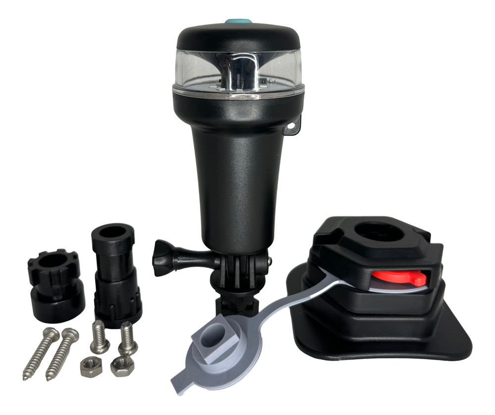 Pactrade White Navigation Light AA Battery Operated base Mount Adapters Bracket