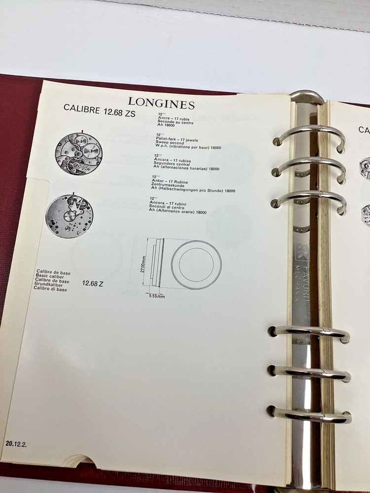 Longines #10 Technical Caliber Dictionary Parts Watch Technical Document