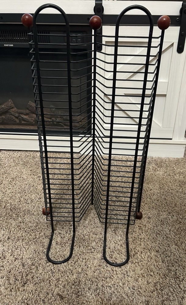 Vintage Black Wired CD Tower Rack~ Holds 60 CDs