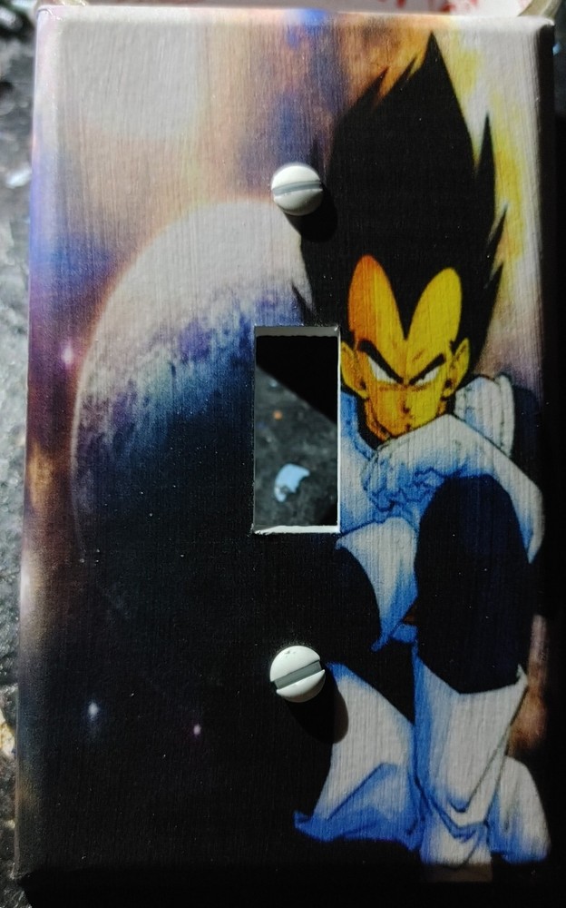 Custom Handmade Vegeta in Space Single Toggle Light Switch Cover