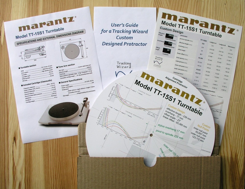 Marantz TT-15S1 Custom Designed Turntable Tonearm Cartridge Alignment Protractor