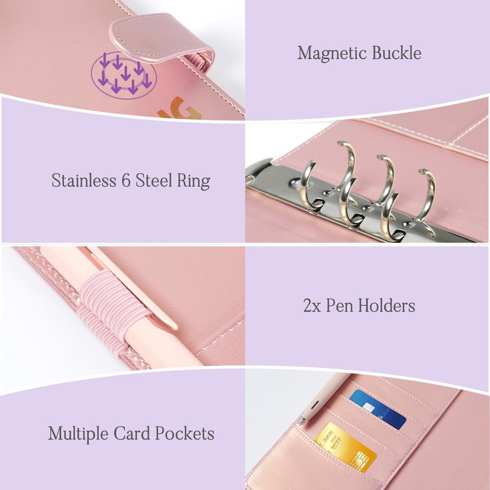 100 Envelopes Money Saving Challenge Binder A5 Book Save $5050 Tracker