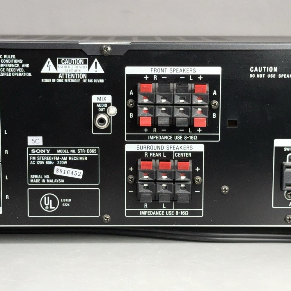 Sony STR-D865 Receiver Dolby Pro Logic Stereo & Remote Bundle