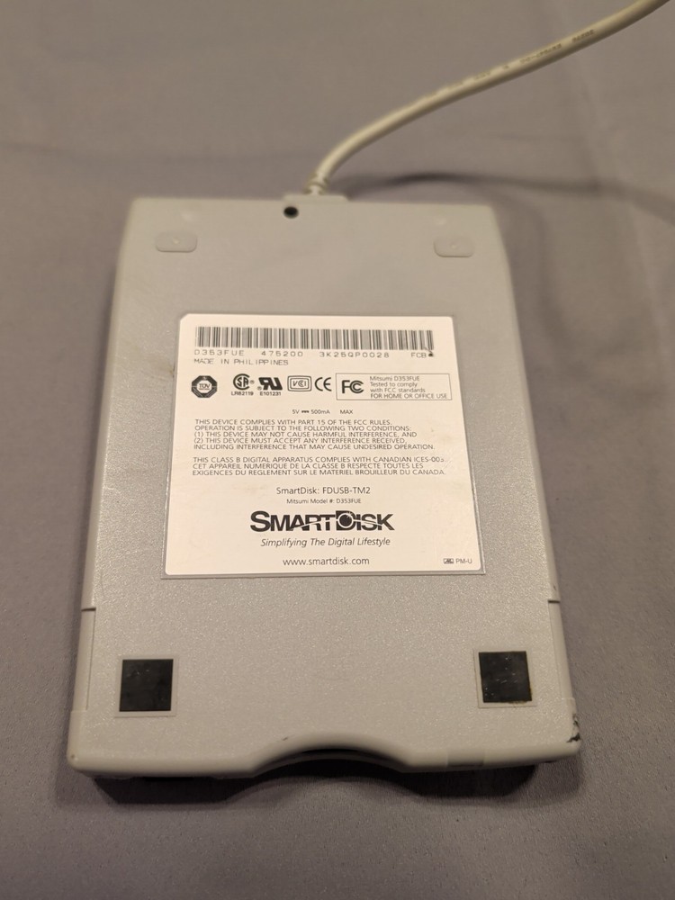 Smart Disk  Mitsumi D353FUE USB External Floppy Disk Drive FDUSB-TM2