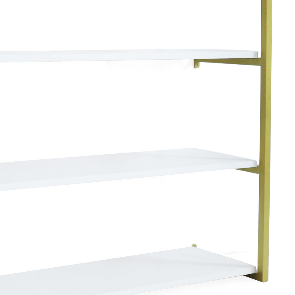 Wood Floating Shelf Bracket Wall-Mounted Storage Display Rack Unit Gold