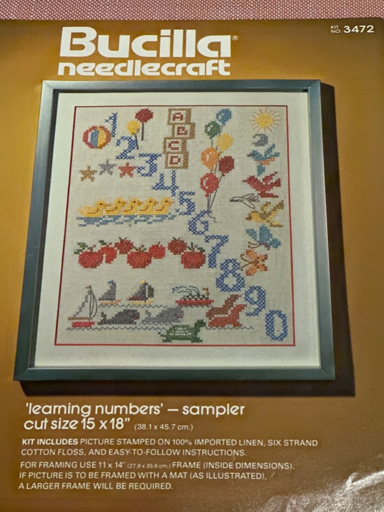 Bucilla PATTERN ONLY 3472 Learning Numbers Sampler 15x18