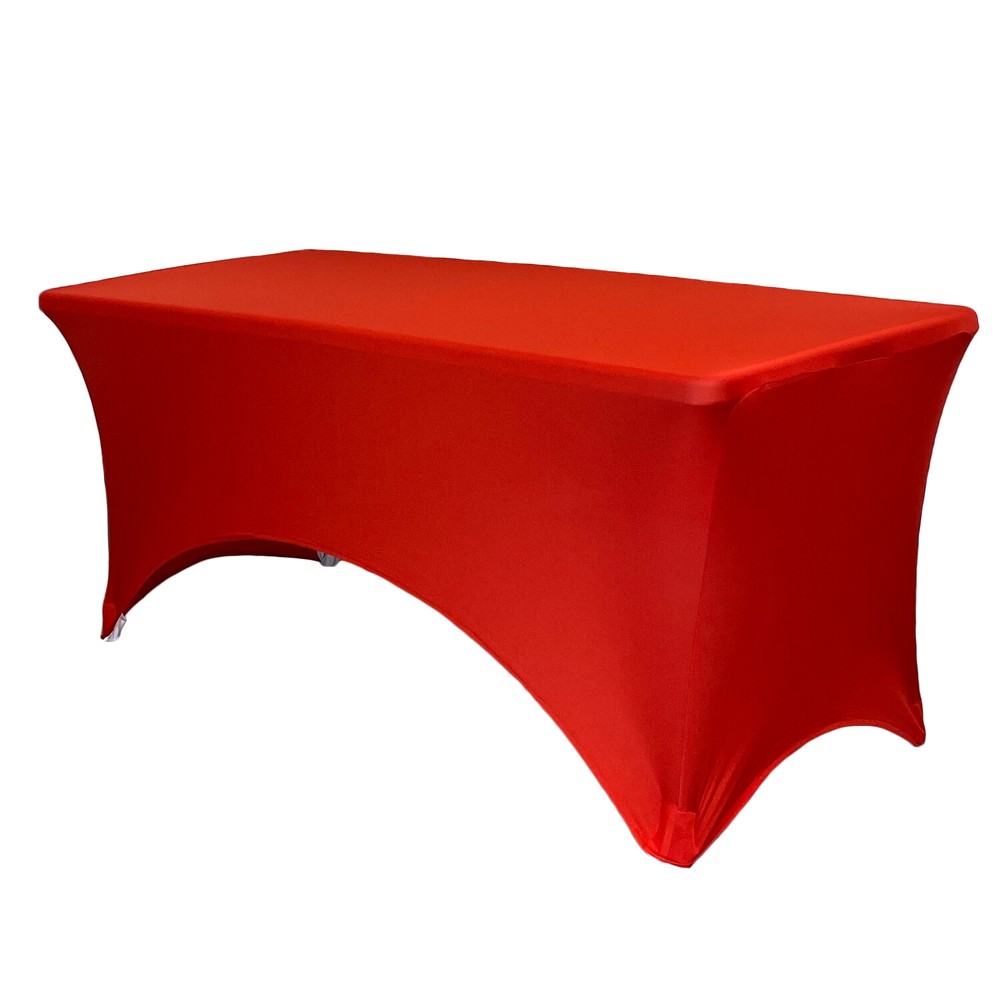 6 ft Rectangular Fitted Spandex Tablecloths, Party Folding Elastic Table Covers