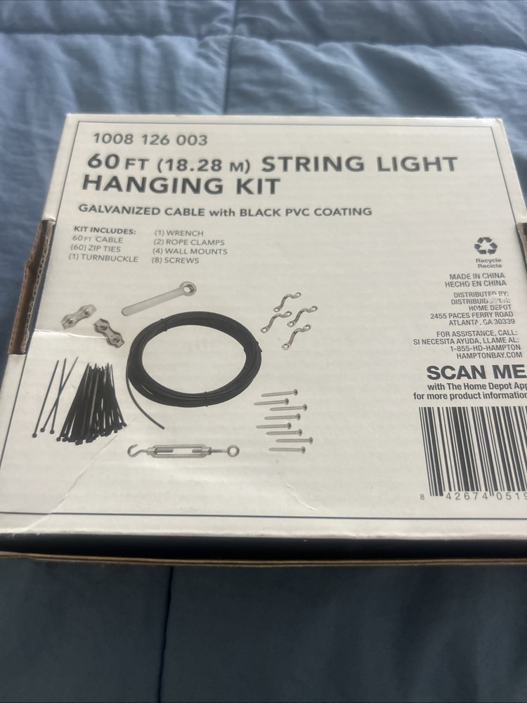 Hampton Bay String Light Installation Hardware Kit 60 Ft 12300-18