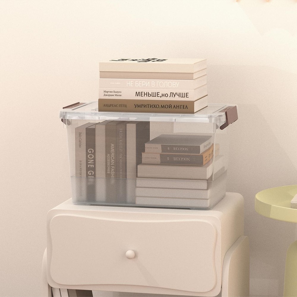 3-Pack 17-Quart Clear Plastic Storage Bins with Snap-Tight Lids, Stackable