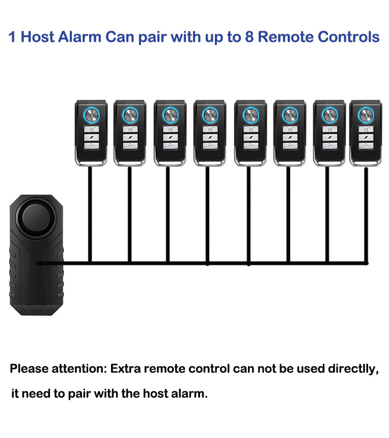 Bicycle Alarm with Remote 113dB Super Loud Bicycle Vibration Motion Sensor Siren