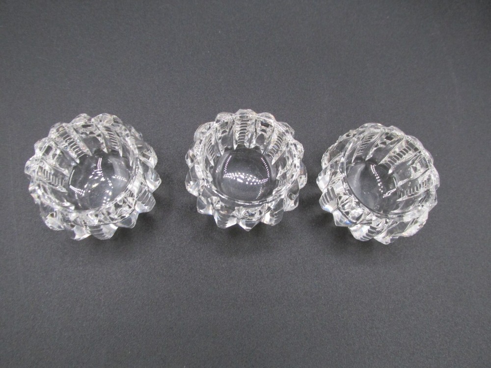 VINTAGE SET 3 OPEN SALT CELLARS ROUND RIDGED PATTERN!