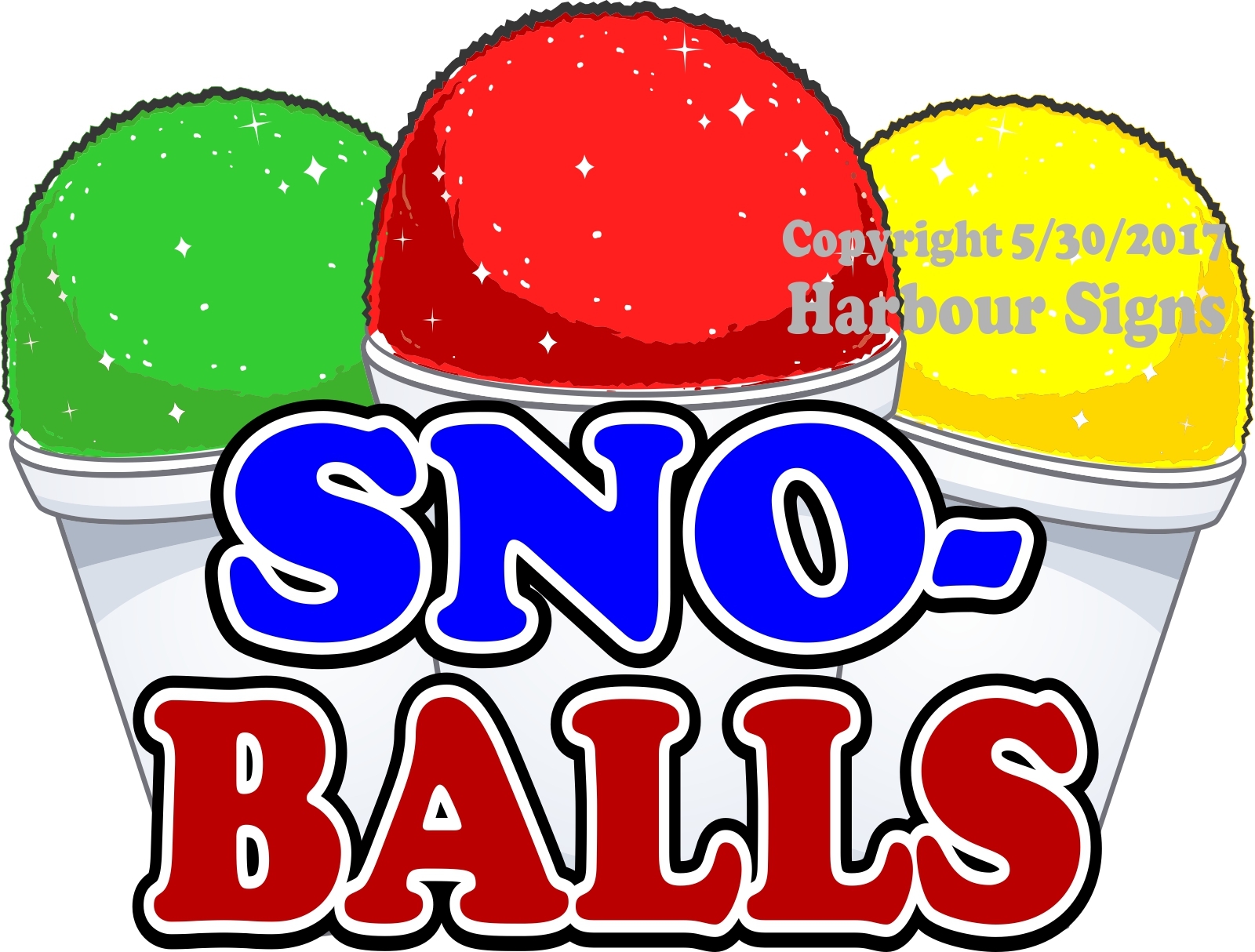 Sno-Balls DECAL (Choose Your Size) Snow Cones Concession Food Truck Sticker