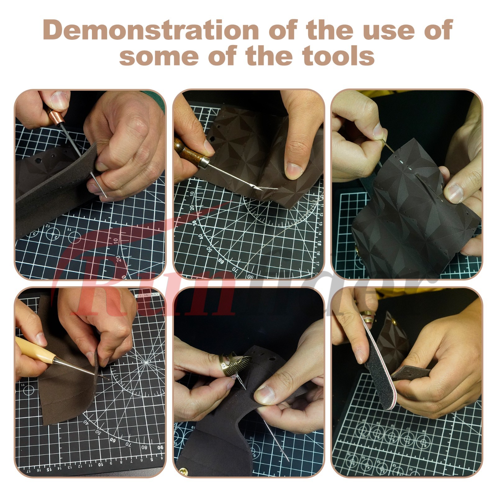 Leather Tooling Kit Craft Tools Leather Working Kit with Cutting Mats Crafts