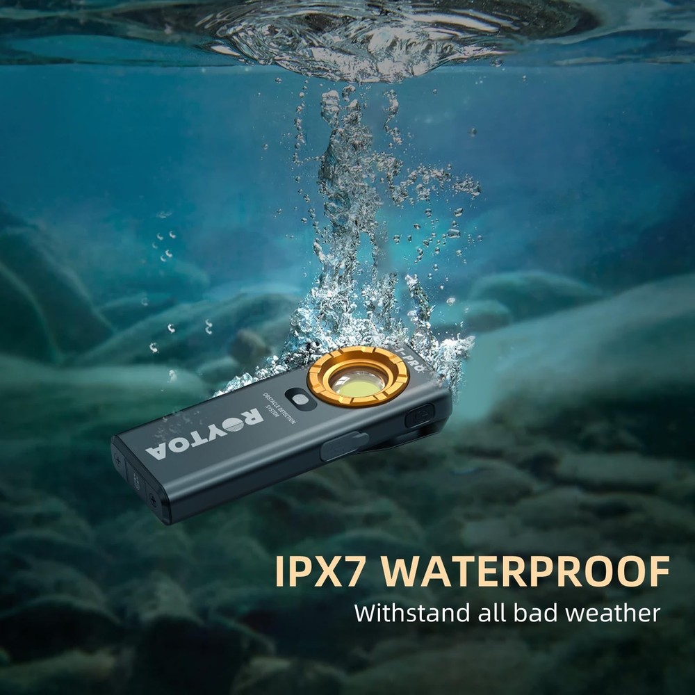 ROYTOA Pocket Flashlight Rechargeable Work Light EDC Slim Flat Flashlight 120...