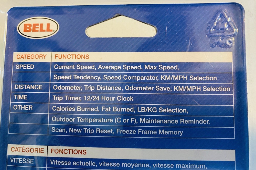 BELL 20 Function Bike Computer Backlit Screen Calorie Counter New Sealed Pkg