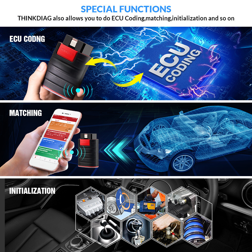 THINKDIAG Bidirectional Diagnostic Tool Full Software Free OBD2 Scanner Old Boot