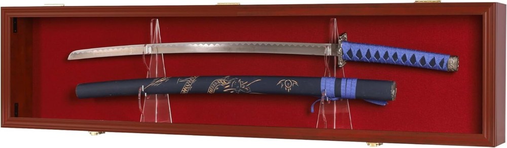 DisplayGift 1 Sword Sabre Cabinet Stand Holder Wall Rack Display Case Shadow ...