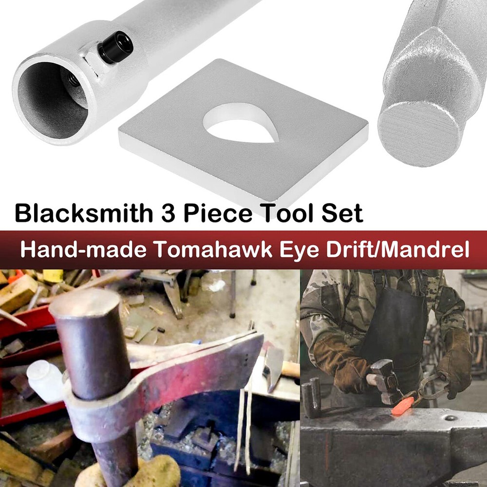Tomahawk Eye Drift/Mandrel Blacksmith Tool Includes Drift Holder and Plate