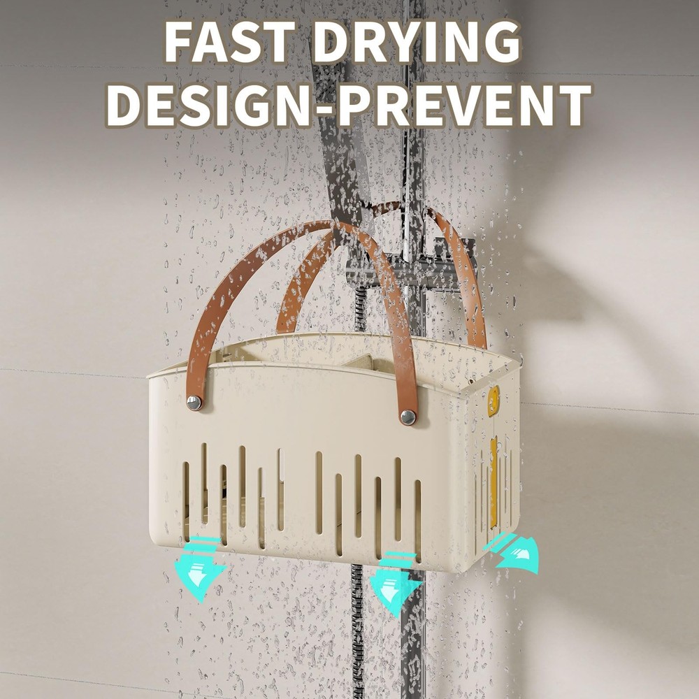 Portable Shower Caddy,Foldable Shower Caddy with Handle and Adjustable Divide...