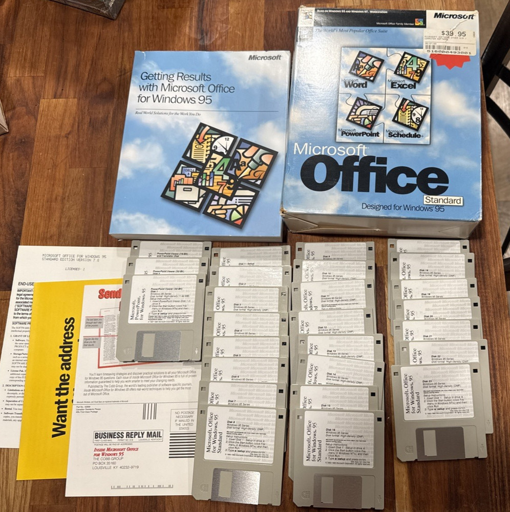 Microsoft Office for Windows 95 BIG BOX 3.5” Floppy Disk