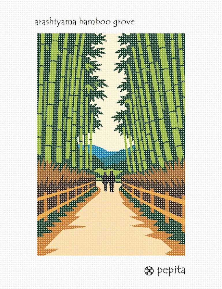 Arashiyama Bamboo Grove Needlepoint Kit or Canvas