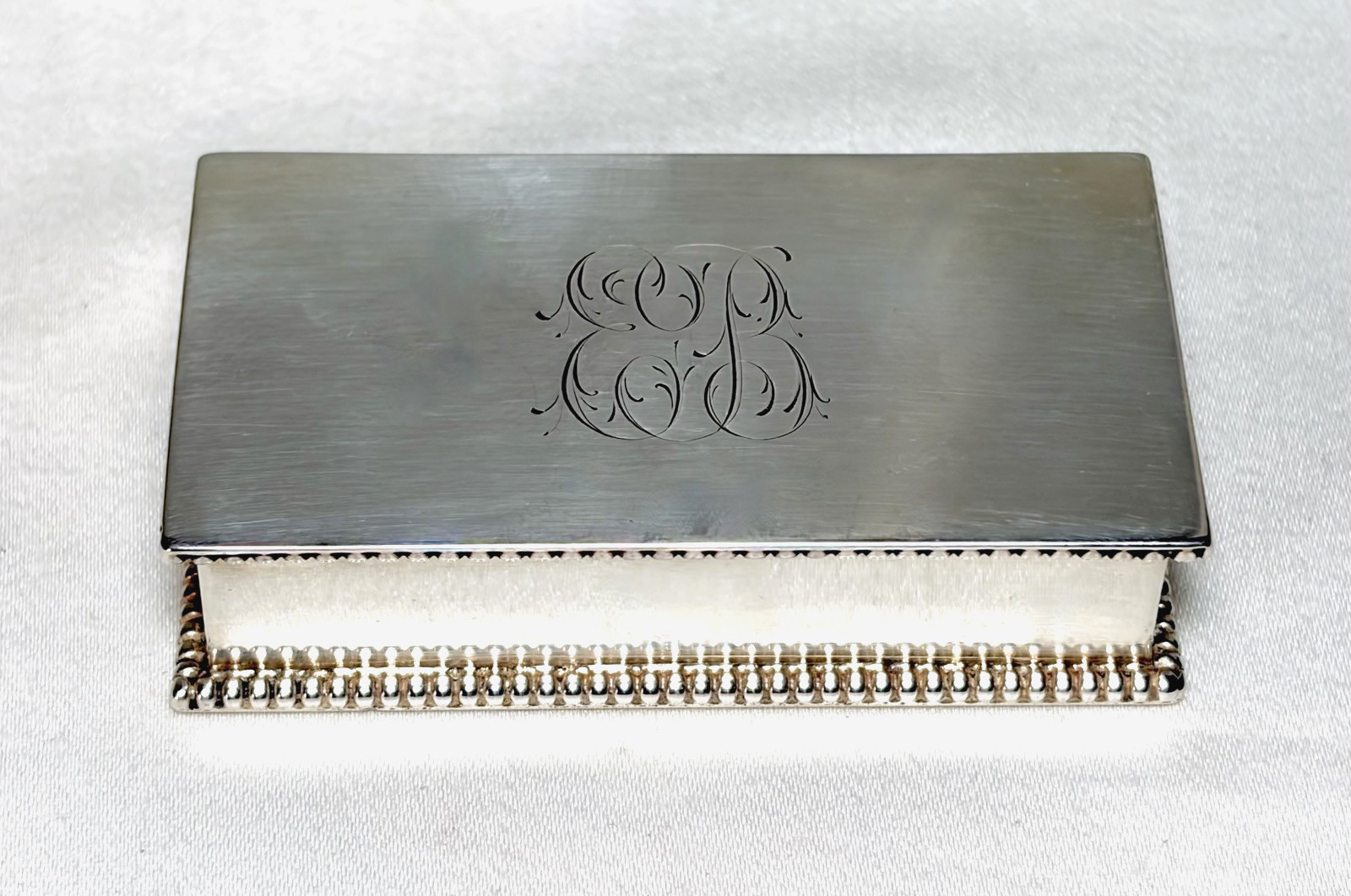 Antique Victorian Sterling Silver Gorham Stamp Box Trinket Box Monogramed M 716