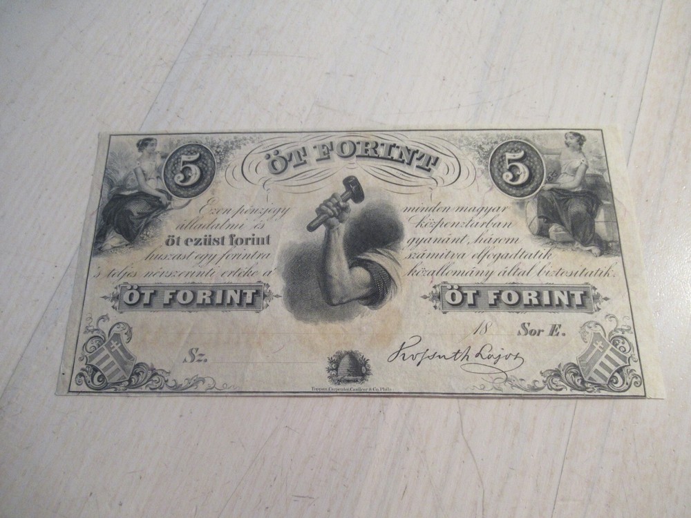 5 Forint 1852 Hungary Banknote