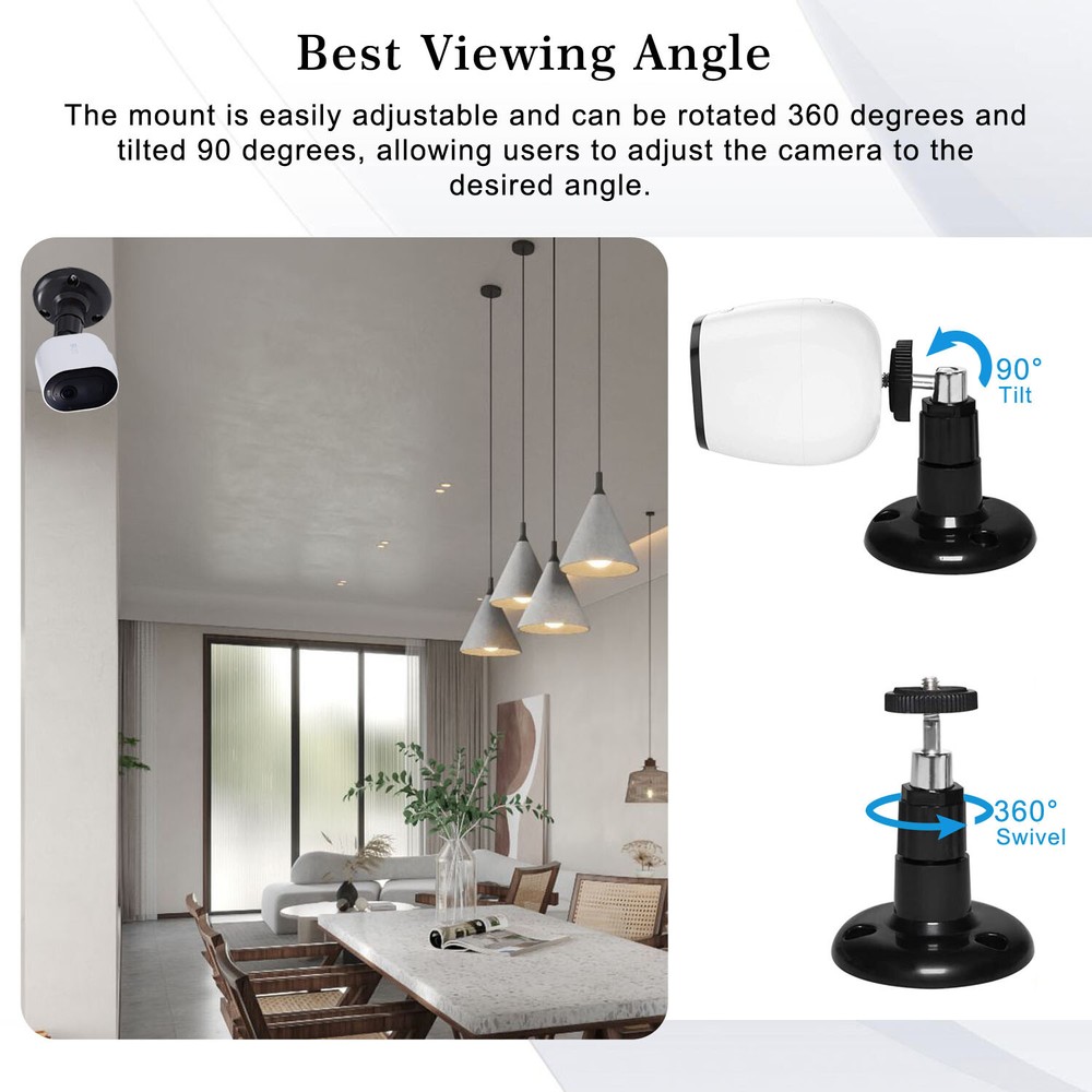 4 Pack Wall Camera Mount Outdoor Indoor Adjustable Bracket for Arlo Pro Security
