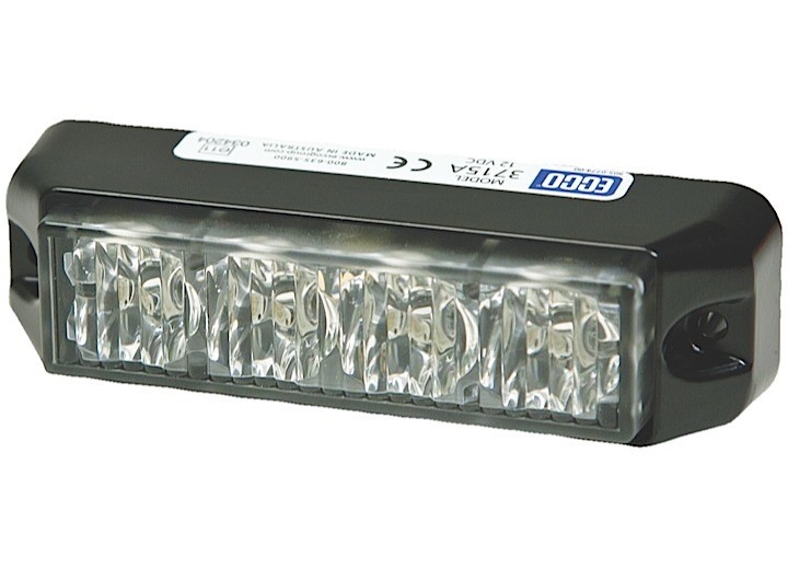 Ecco 3715B Directional LED Rectangular Surface Mount 12VDC 9 Flash Patterns Blue