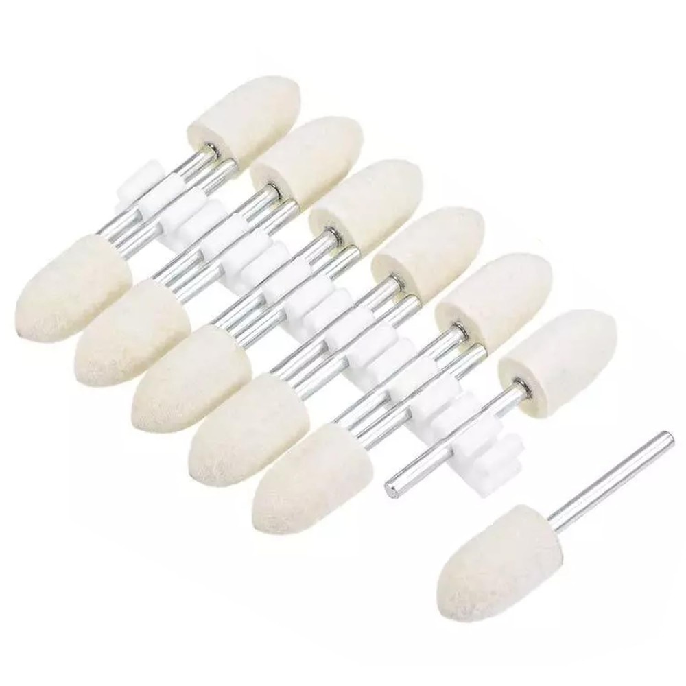 Compressed Wool Polishing Wheels,Wool Felt Grinding Bits Buffing, Tips Mandre...