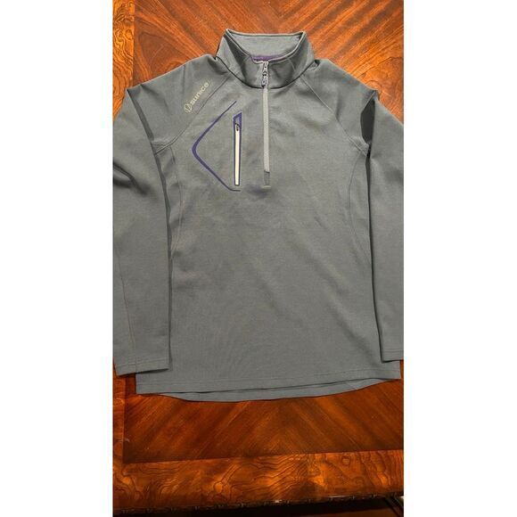 Sunice Mens Allendale Golf 1/4 zip Pullover light blue Sz XL