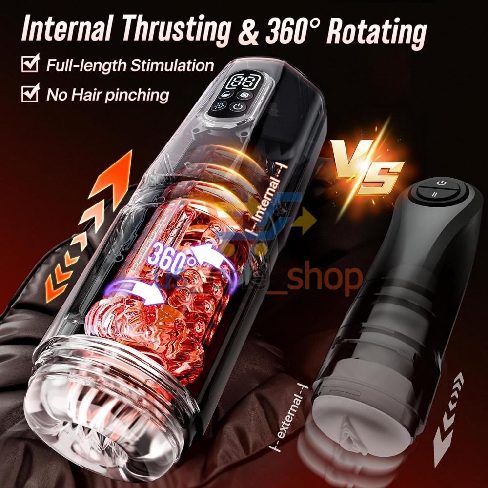 Male Masturbaters Automatic HandsFree Rotating Cup Thrusting Stroker Lubricants